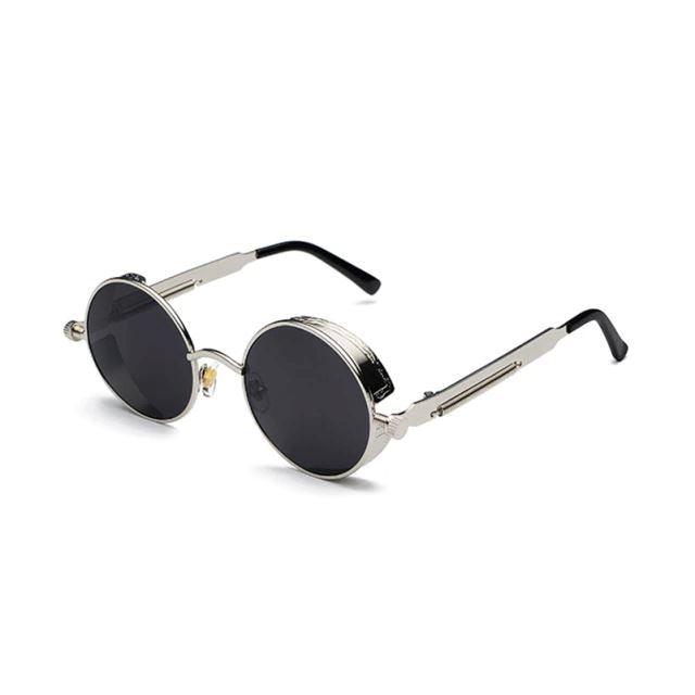 Óculos de Sol Redondo Retrô Steampunk Masculino